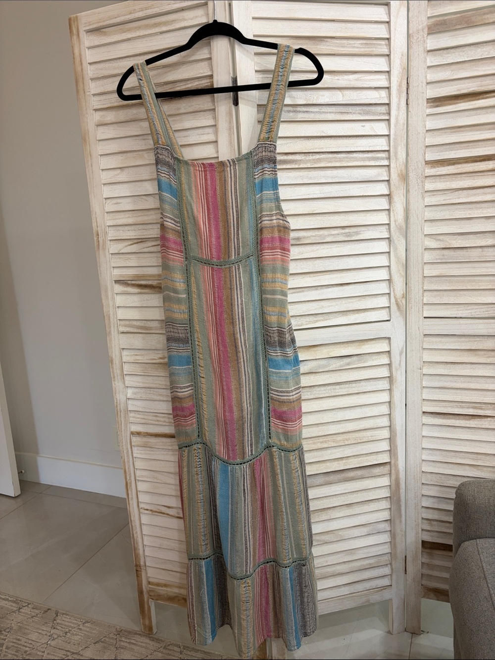 Striped Multi-Color Maxi Dress - Unbranded